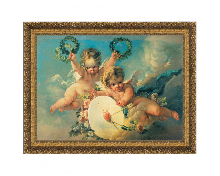 Toscano La Cible d Amour Framed Canvas Replica Painting - Small