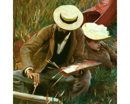 Toscano Paul Helleu Sketching with his Wife Framed Canvas Replica Painting - Small