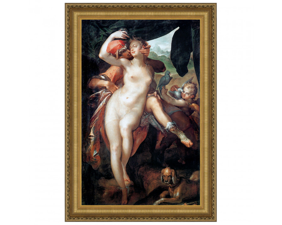 Toscano Venus and Adonis Framed Canvas Replica Painting - Small