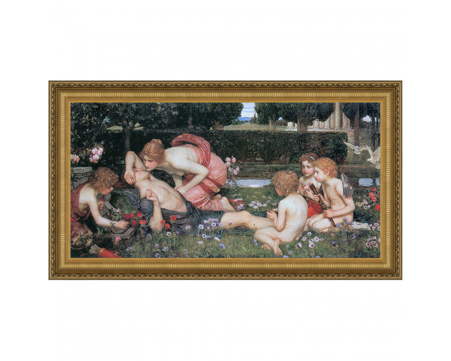 Toscano The Awakening of Adonis Framed Canvas Replica Painting - Small