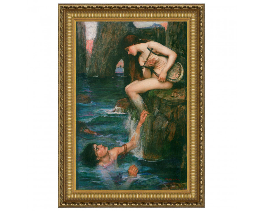 Toscano The Siren Framed Canvas Replica Painting - Small