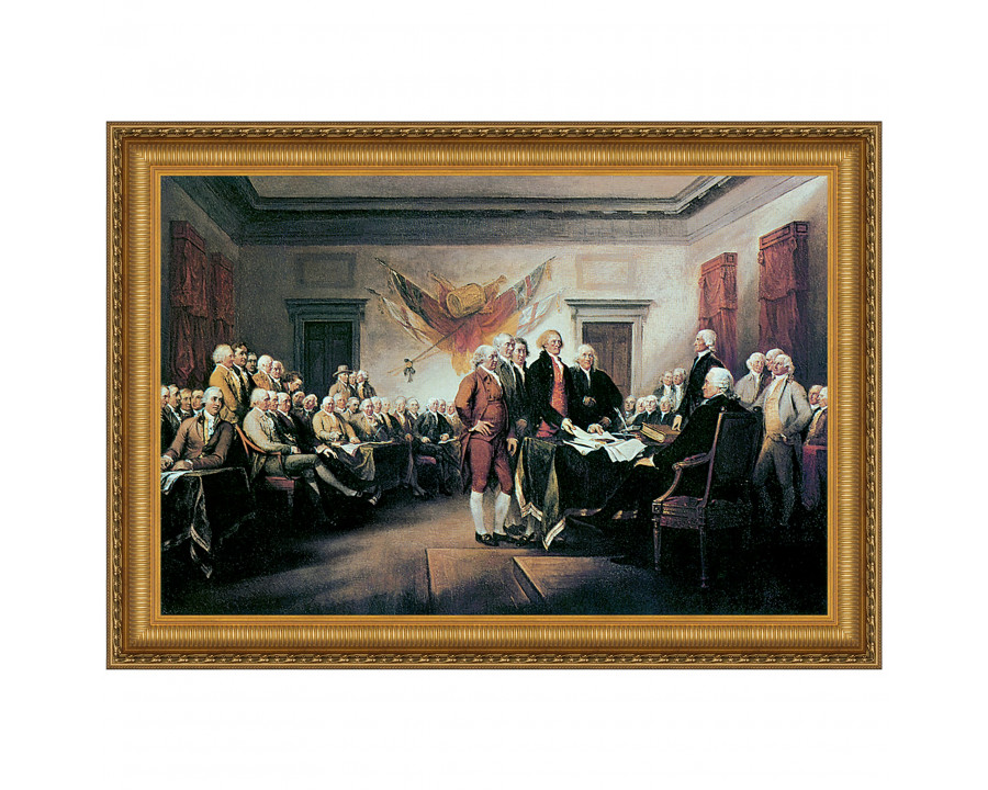 Toscano - Declaration of Independence Framed Canvas Replica Painting