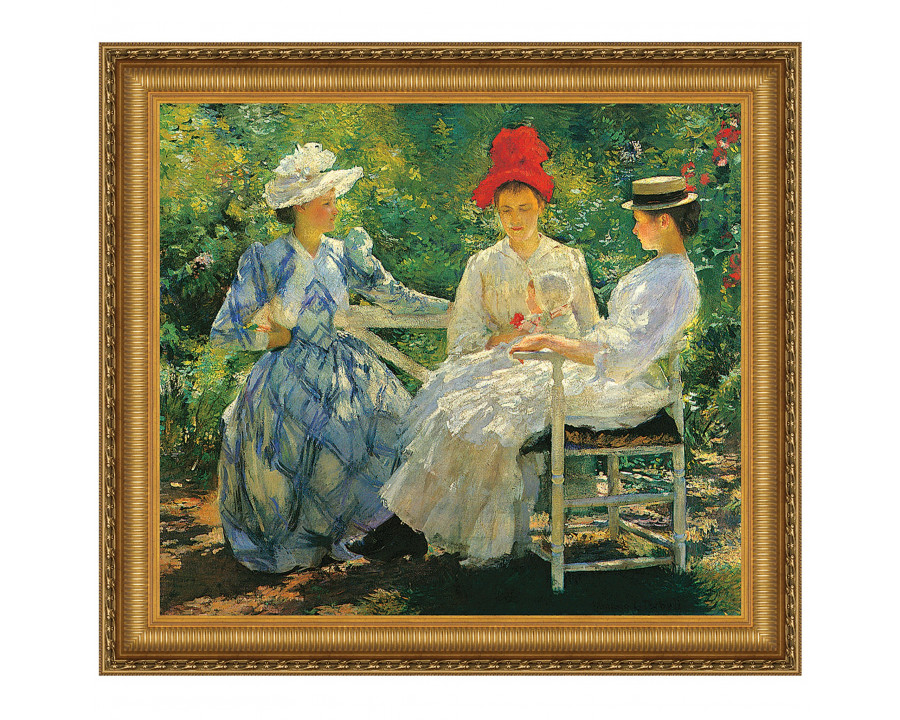 Toscano Three Sisters June Sunlight Framed Canvas Replica Painting - Small