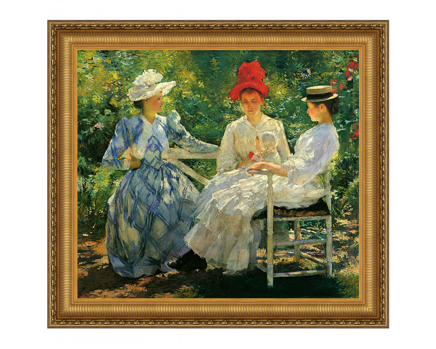 Toscano - Three Sisters June Sunlight Framed Canvas Replica Painting