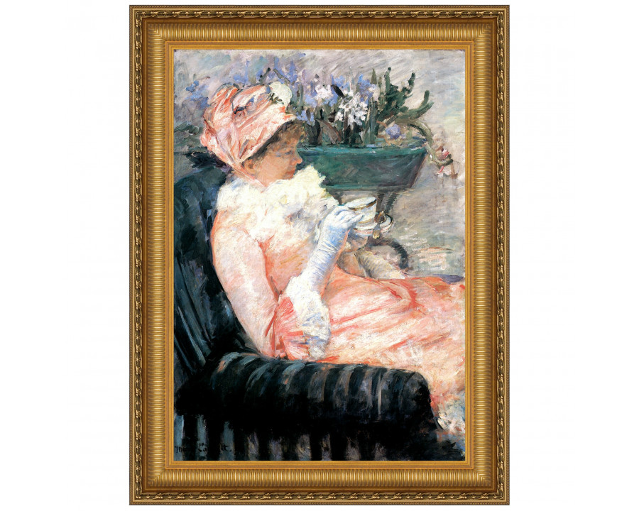 Toscano The Cup of Tea Framed Canvas Replica Painting - Small