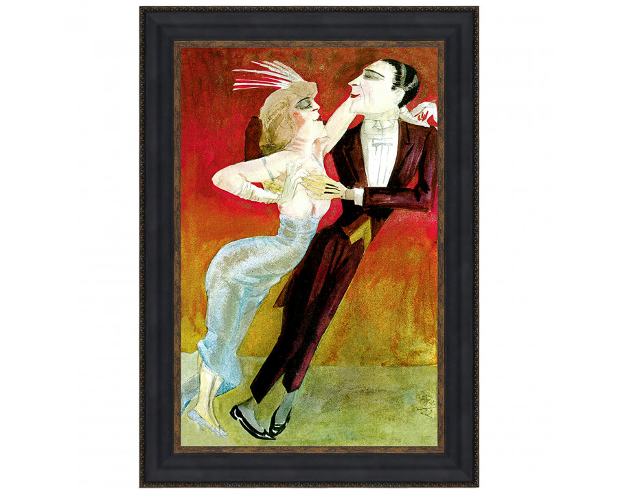 Toscano Modern Couple Dancing Framed Canvas Replica Painting - Small