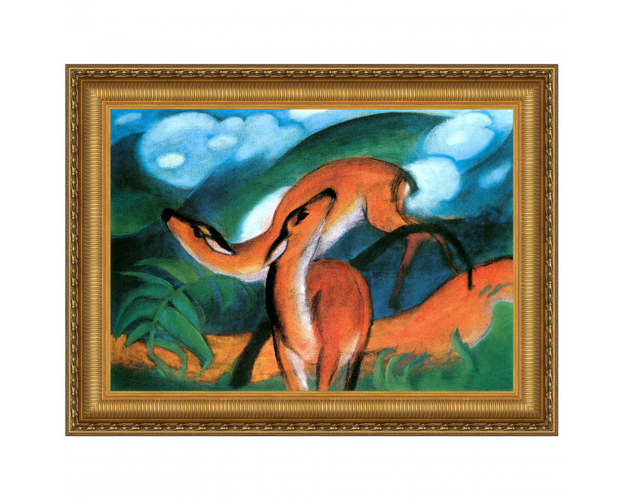 Toscano Red Deer II Framed Canvas Replica Painting - Small