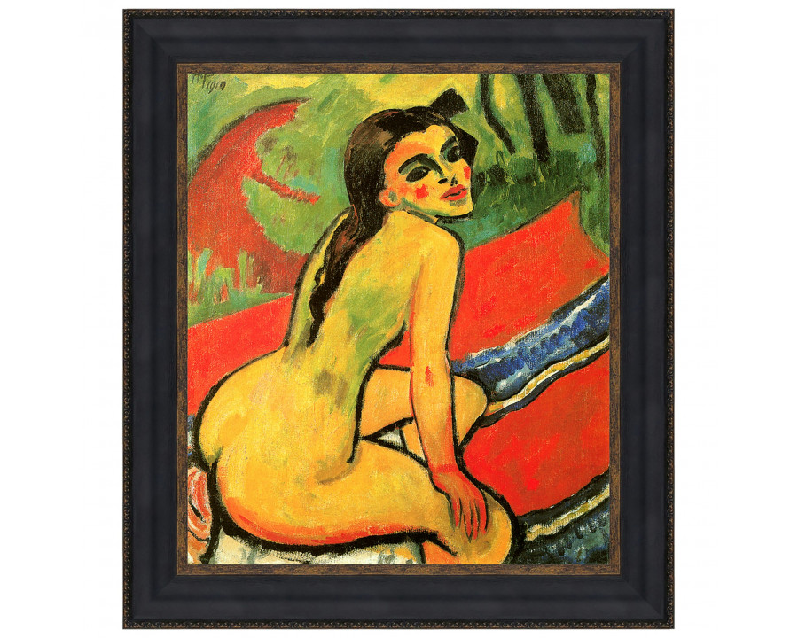 Toscano - Seated Girl Framed Canvas Replica Painting