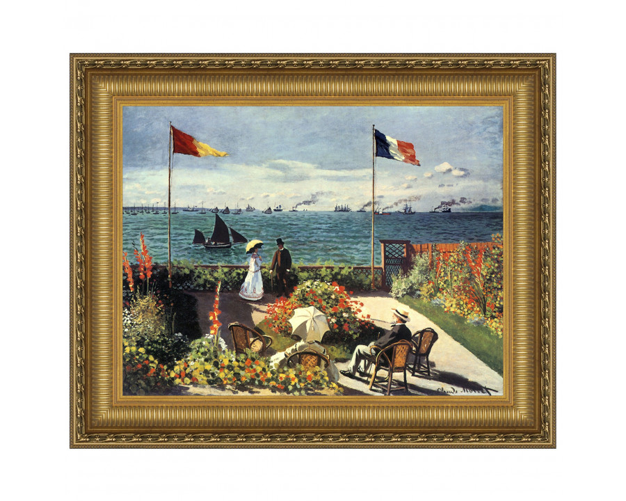 Toscano - Terrace at Sainte-Adresse Framed Canvas Replica Painting