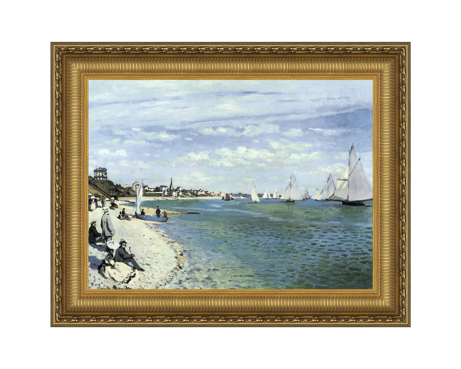 Toscano Regatta at Sainte-Adresse Framed Canvas Replica Painting - Small