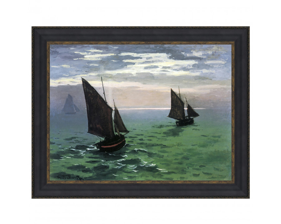 Toscano - Fishing Boats at Sea Framed Canvas Replica Painting