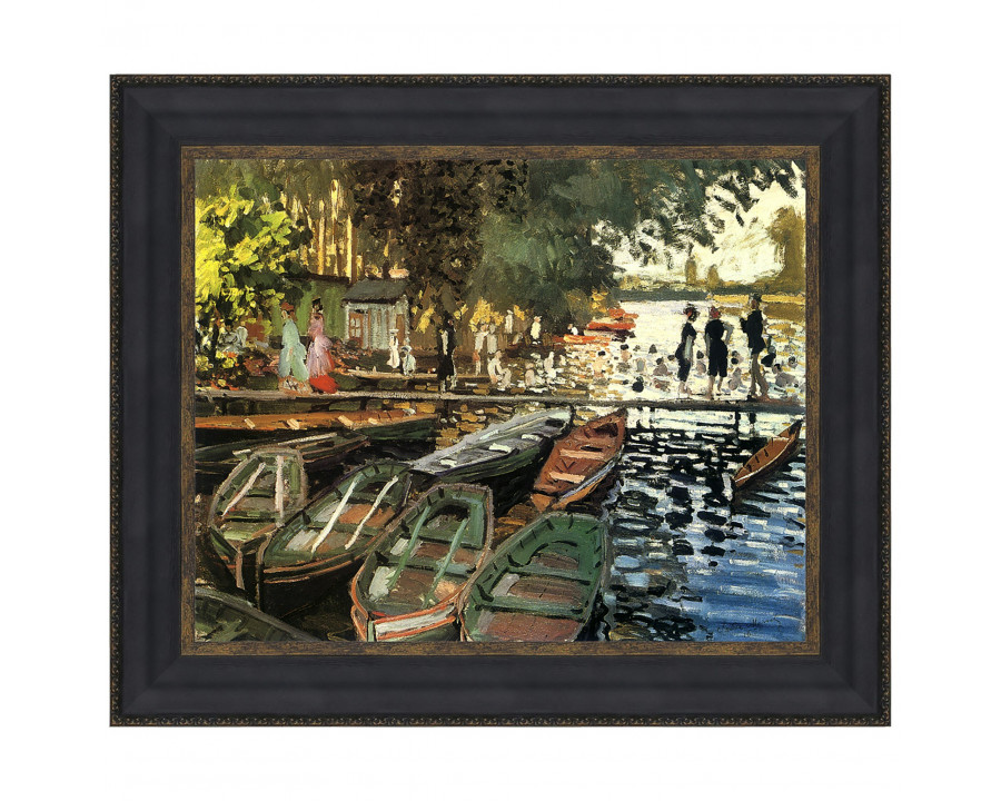 Toscano Bathers at Grenouillere Framed Canvas Replica Painting - Small