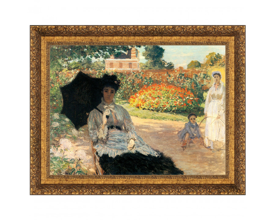 Toscano Camille in the Garden Framed Canvas Replica Painting - Small