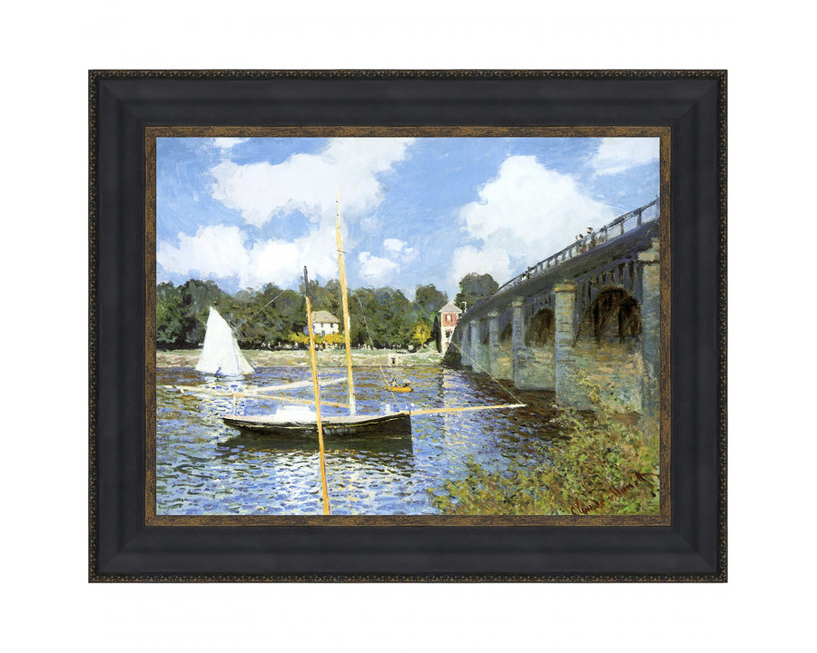 Toscano Bridge at Argenteuil Framed Canvas Replica Painting - Small