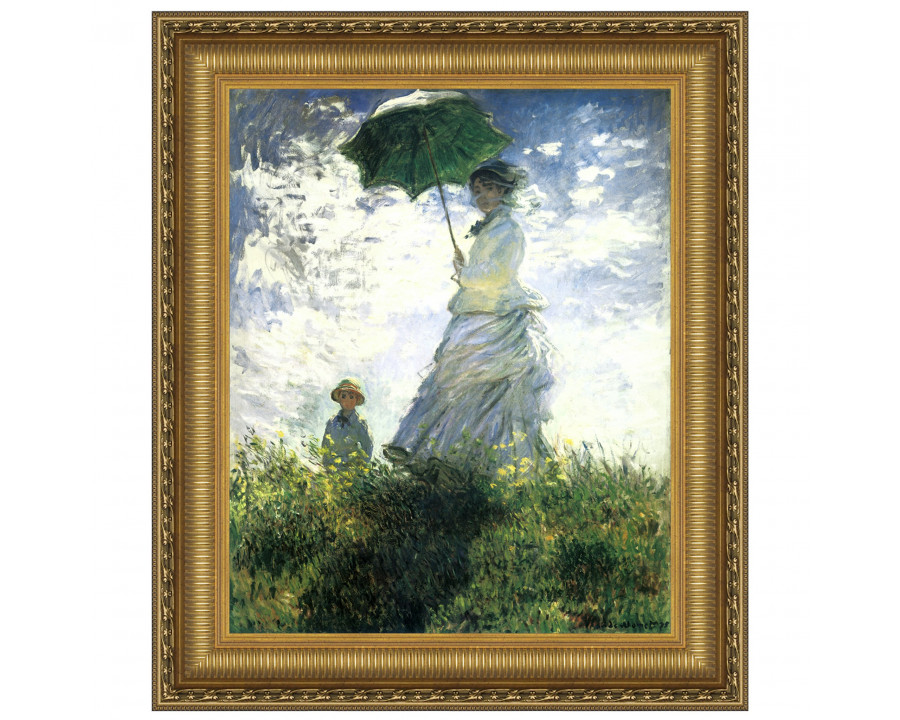 Toscano - Woman with a Parasol Framed Canvas Replica Painting