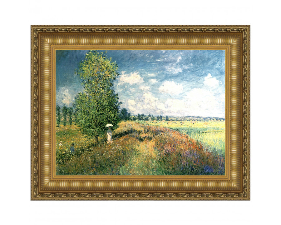 Toscano - Summer Poppy Field Framed Canvas Replica Painting