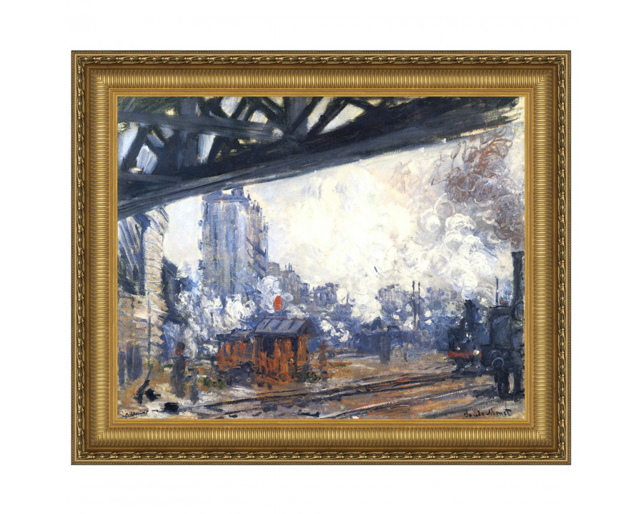 Toscano - Saint-Lazare Station Exterior View Framed Canvas Replica Painting