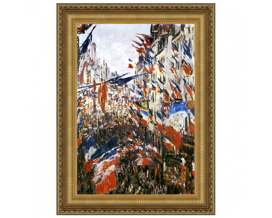 Toscano - Rue Montorgueil in Paris Framed Canvas Replica Painting