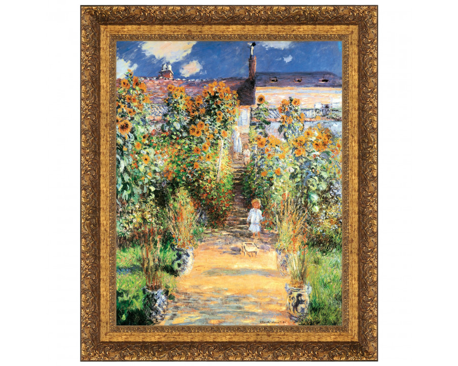 Toscano - Artist Garden at Vetheuil Framed Canvas Replica Painting