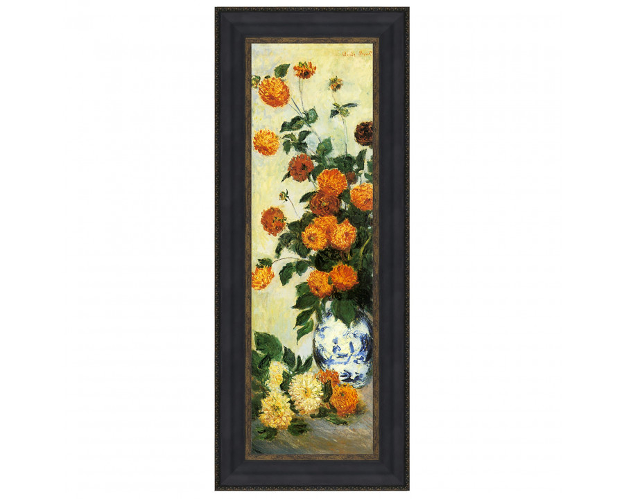 Toscano Dahlias Framed Canvas Replica Painting - Grande