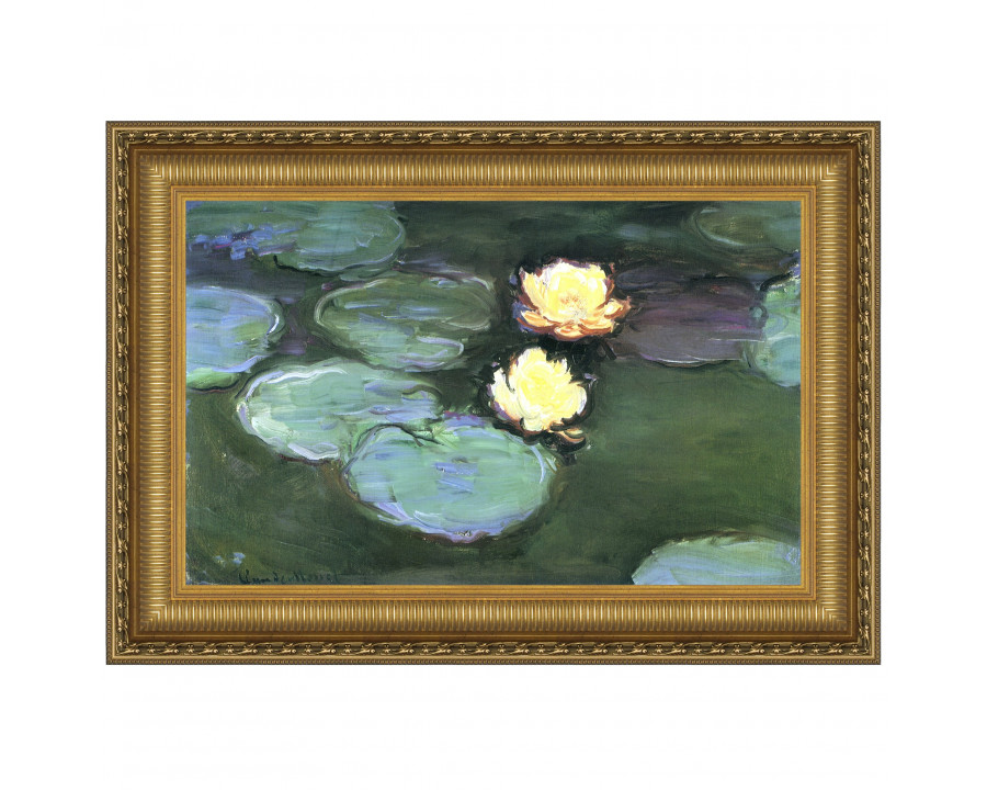 Toscano Water Lilies (Nympheas) Framed Canvas Replica Painting - Small