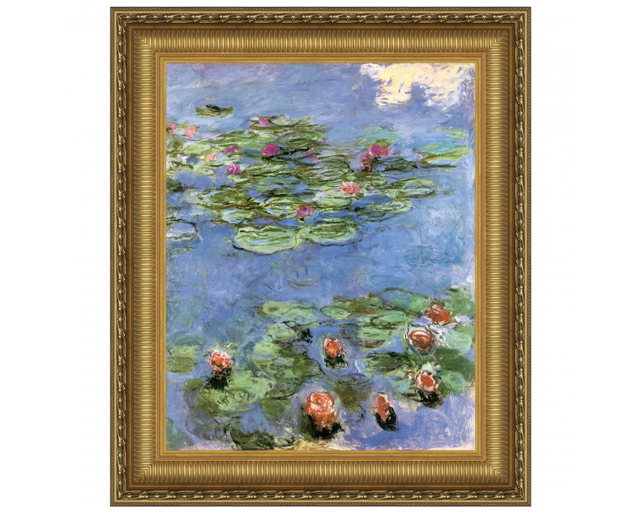 Toscano Water lilies 1914-1917 Framed Canvas Replica Painting - Small