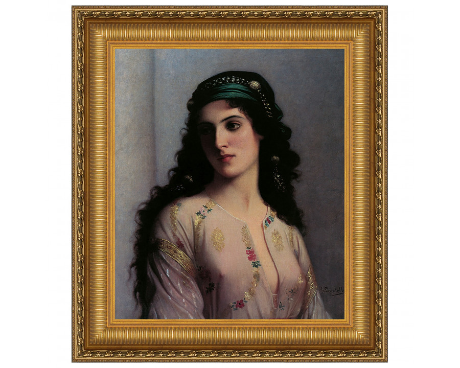 Toscano - Jewish Girl in Tangiers Framed Canvas Replica Painting