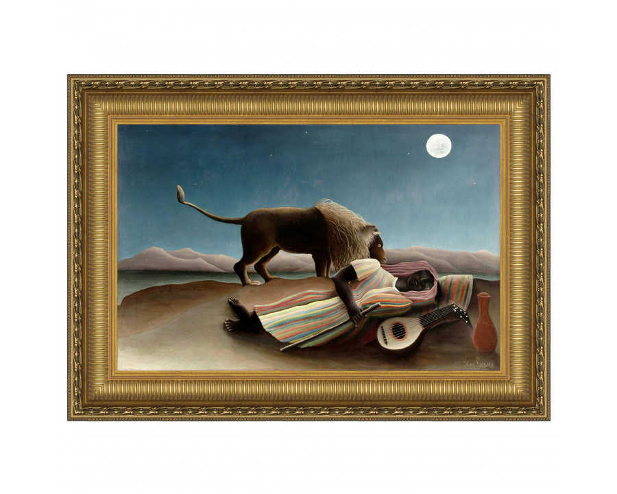 Toscano The Sleeping Gypsy Framed Canvas Replica Painting - Small