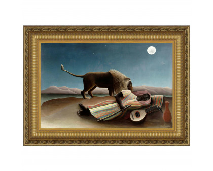 Toscano - The Sleeping Gypsy Framed Canvas Replica Painting