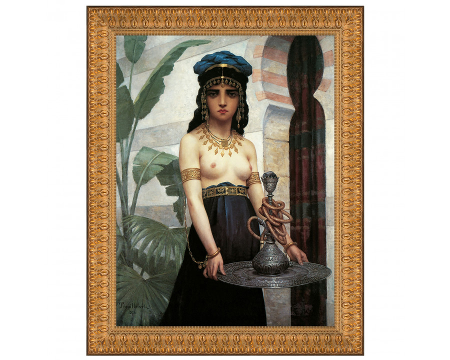 Toscano Harem Servant Girl Framed Canvas Replica Painting - Small