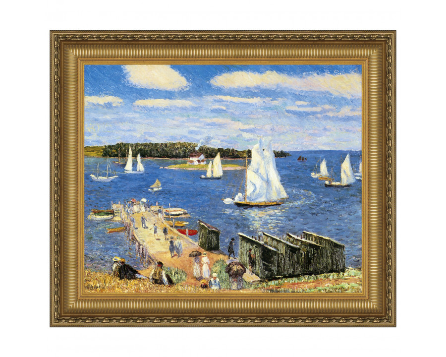 Toscano Mahone Bay Framed Canvas Replica Painting - Small