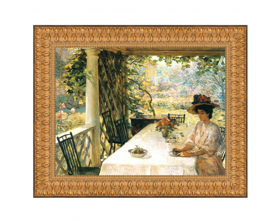 Toscano On the Porch Framed Canvas Replica Painting - Small