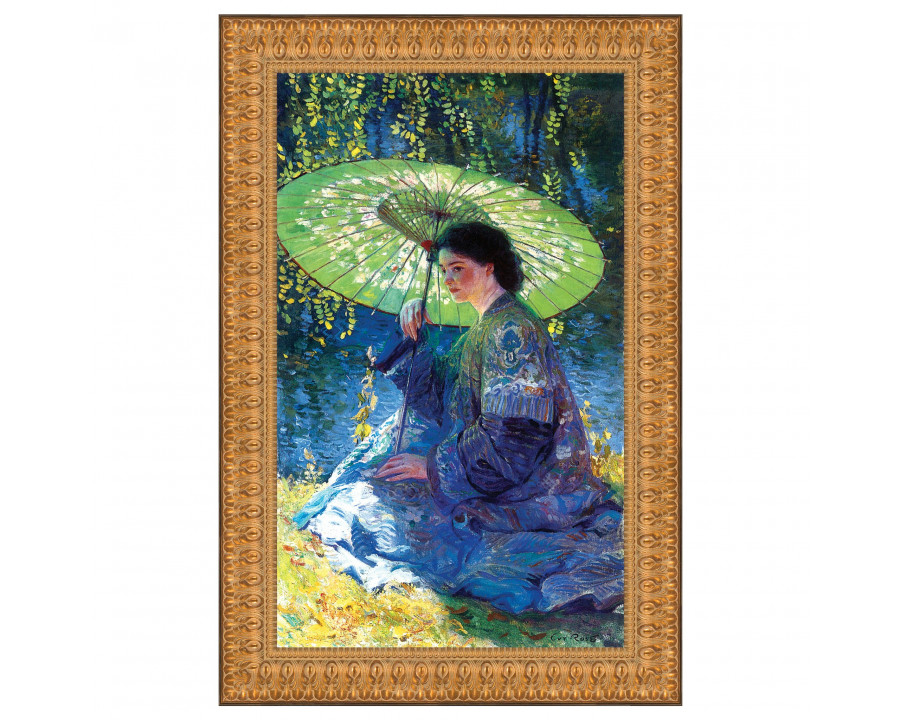 Toscano The Green Parasol Framed Canvas Replica Painting - Small