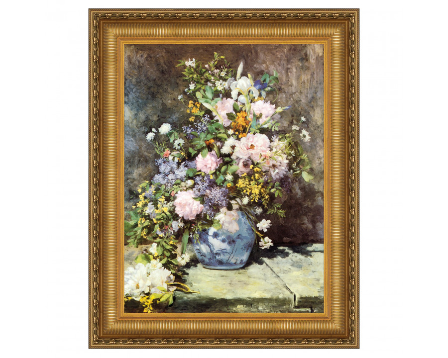 Toscano Vase of Flowers 1886 Framed Canvas Replica Painting - Small