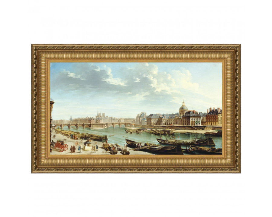 Toscano A View of Paris with the Ile de la Cite Framed Canvas Replica Painting - Small