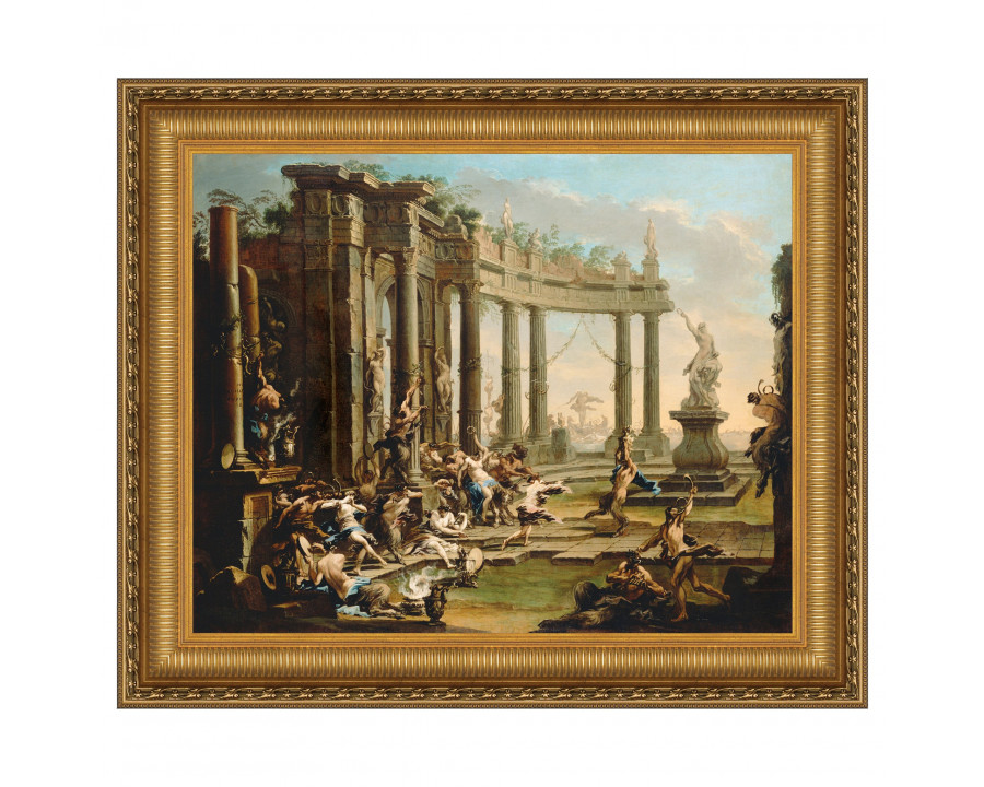 Toscano Bacchanale Framed Canvas Replica Painting - Small