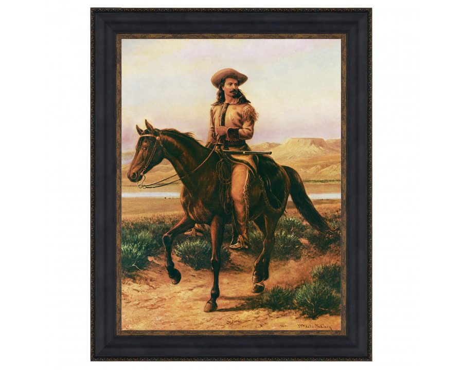 Toscano Buffalo Bill on Charlie Framed Canvas Replica Painting - Small