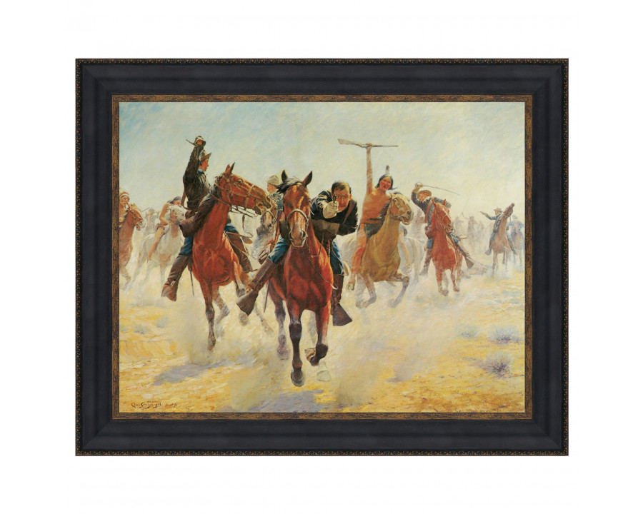 Toscano Breaking Through the Line Framed Canvas Replica Painting - Small