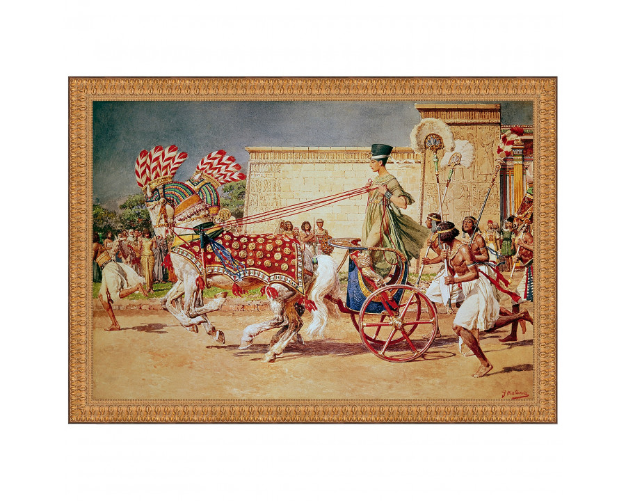 Toscano - Nefertiti in Her Royal Chariot Framed Canvas Replica Painting