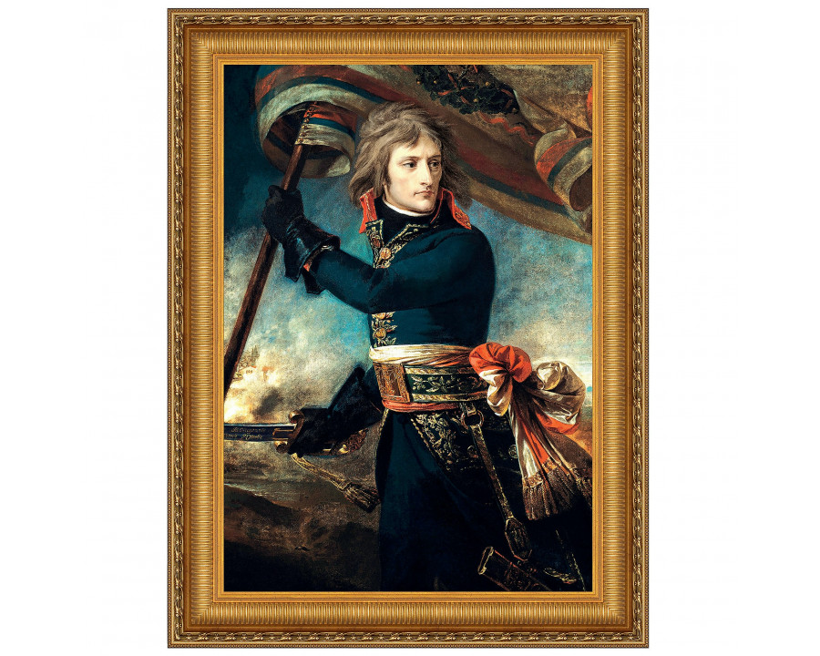 Toscano General Bonaparte on the Bridge at Arcole Framed Canvas Replica Painting - Small