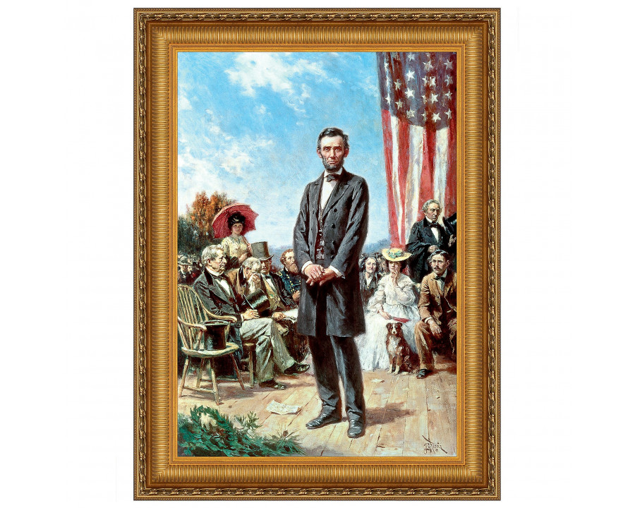 Toscano - The Gettysburg Address of 1863 Framed Canvas Replica Painting