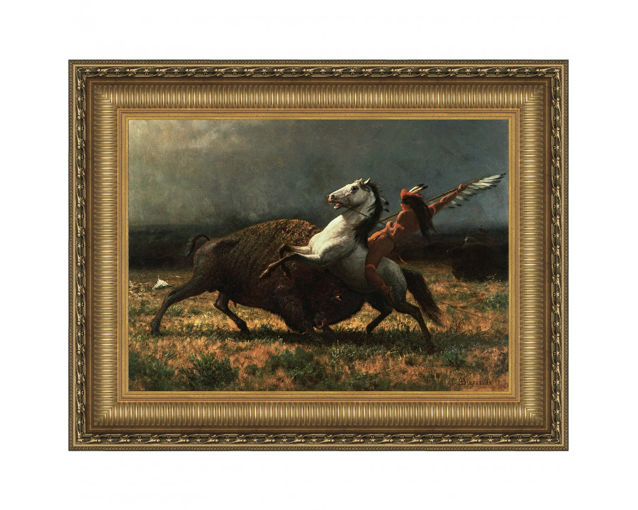 Toscano - The Last of the Buffalo Framed Canvas Replica Painting