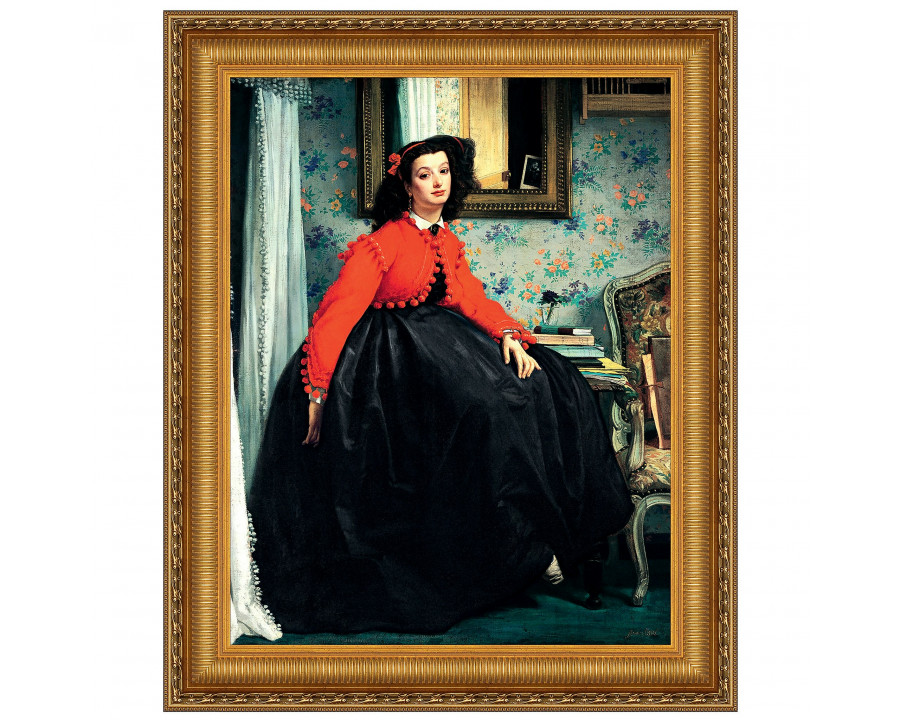 Toscano - Portrait of Mlle. L.L. Young Framed Canvas Replica Painting