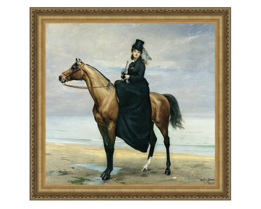 Toscano Equestrian Portrait of Mademoiselle Croizette Framed Canvas Replica Painting - Small