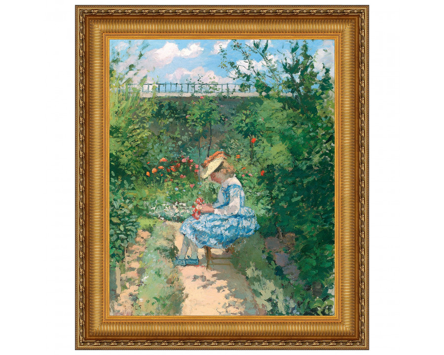 Toscano - Jeanne in the Garden Pontoise Framed Canvas Replica Painting