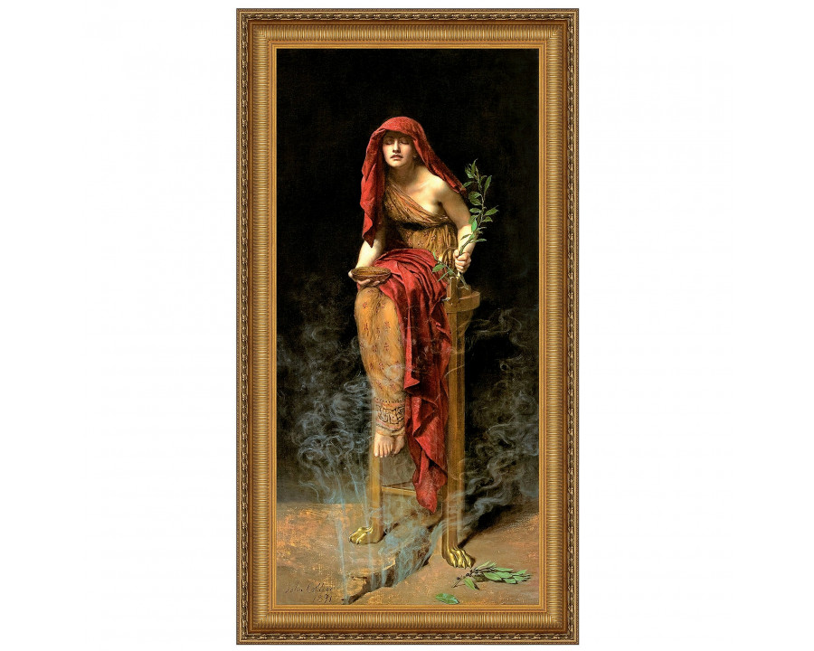 Toscano - The Priestess of Delphi Framed Canvas Replica Painting