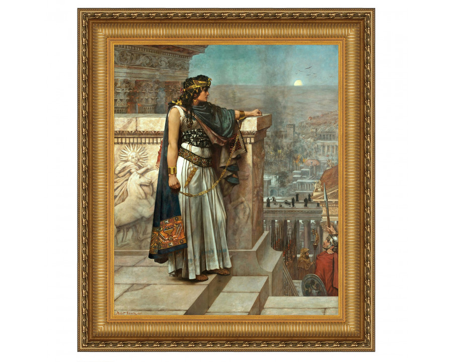 Toscano Queen Zenobia’s Last Look Upon Palmyra Framed Canvas Replica Painting - Large