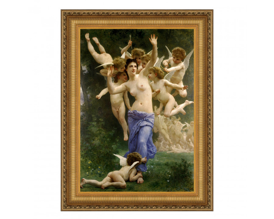 Toscano Invading Cupid’s Realm Framed Canvas Replica Painting - Large