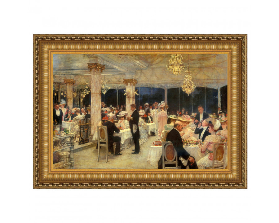 Toscano - An Evening of Prizes at the Armenonville Pavilion Framed Canvas Replica Painting