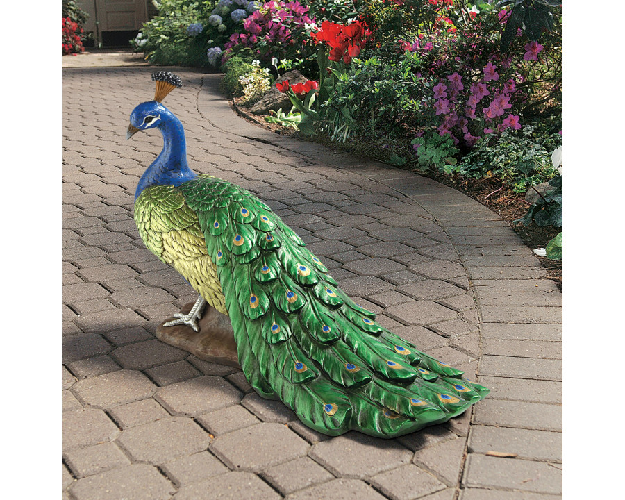 Toscano The Regal Peacock Large Garden Statue